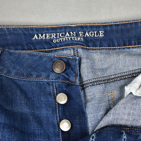 American Eagle Jeans Womens 16 Reg (37x27) Tomgirl Button Fly Distressed - Picture 2 of 11